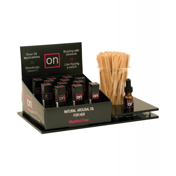 ON Natural Arousal Oil For Her Display w/Testers of Clitoral Stimulating Gel
