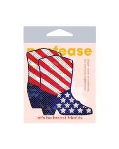 Pastease Premium Sparkling Stars & Strips USA Cowboy Boot - Red/White/Blue O/S