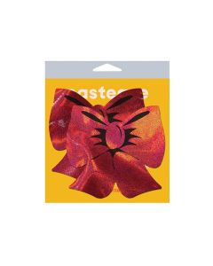 Pastease Coverage Holographic Bow - Red O/S