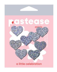 Pastease Premium Mini Glitter Hearts - Silver Pack of 8