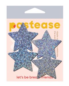 Pastease Premium Petites Glitter Star - Silver O/S Pack of 2 Pair