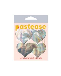 Pastease Premium Petites Holographic Heart - Silver O/S Pack of 2 Pair