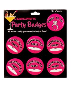 Bachelorette Party Badges - Pack of 7