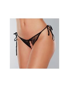 Adore Sugar Tie Side Open Lace Panty Black O/S
