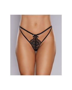 Adore Dreaming Lace Thong Black O/S