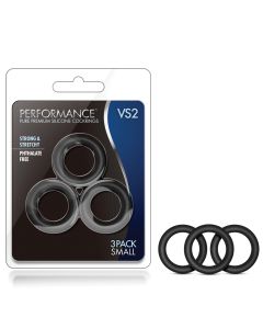Blush Performance VS2 Pure Premium Silicone Cockrings Small - Black