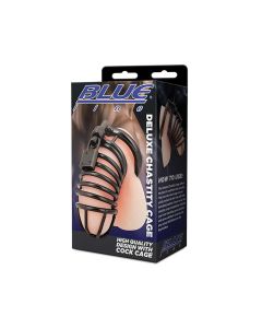 Blue Line Deluxe Chastity Cage - Black