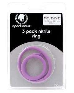 Spartacus Nitrile Cock Ring Set - Pack of 3