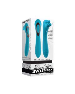 Evolved Heads or Tails Rechargeable Vibrator - Teal