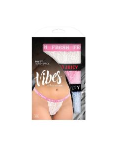 Vibes Tasty 3 Pack Thongs Assorted Colors O/S