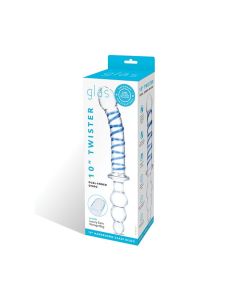 Glas 10" Twister Dual Ended Dildo - Blue