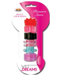 Wet Dreams Pleasure Stars Jelly Cock Rings (6 Pack)