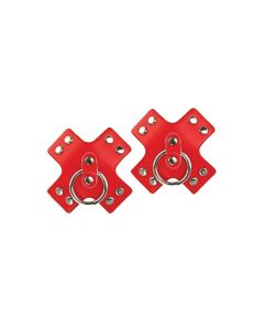 Nipplicious Seducer Leather Pasties w/Ring - Red