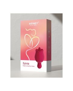 Sylvia Tongue Licking Rose Vibrator - Red