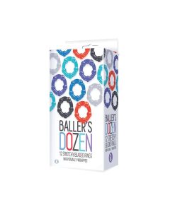 The 9's Baller's Dozen Beaded 12pc Cockring Set - Asst. Colors