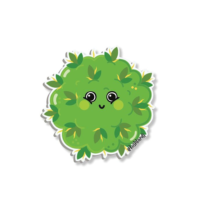 Cute Kush On You Bud Sticker - Pack of 3
