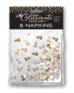 Glitterati Penis Party Napkins - Pack of 8