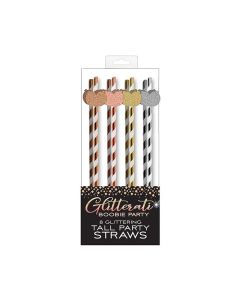 Glitterati Boobie Party Tall Straws - Pack of 8