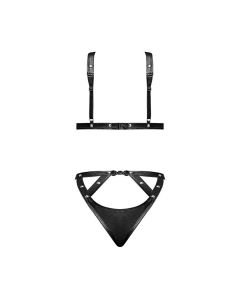 Lust Contessa Cupless Strappy Brazilian Teddy Black