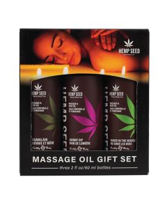 Earthly Body Massage Oil Gift Set - 2 oz Skinny Dip, Naked in the Woods & Guavalava