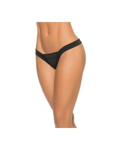 V Strap Thong Black