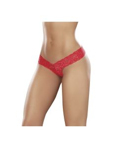 Lace V Front Boy Short Red