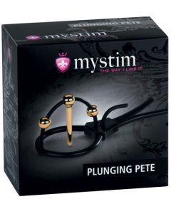Mystim Plunging Pete w/Corona Strap & Urethral Sound - Black/Gold
