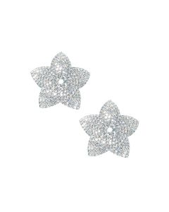 Neva Nude Burstin Blooms Crystal Jewel Reusable Silicone Nipple Pasties - Clear O/S