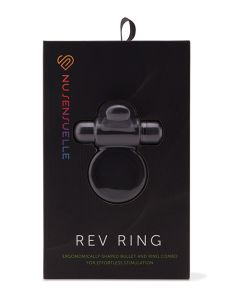 Nu Sensuelle Rev Silicone 7 Function Bullet Ring w/Flutter Tip - Black