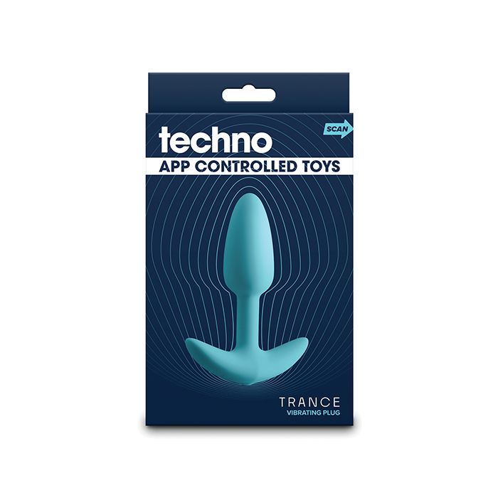 Techno Trance App Controlled Vibrating Anal Plug w/Remote - Blue