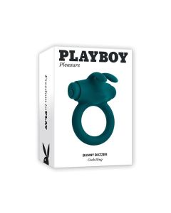 Playboy Pleasure Bunny Buzzer Cock Ring - Deep Teal