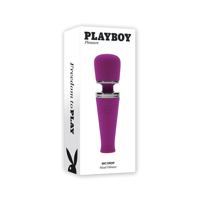 Playboy Pleasure Mic Drop Petite Wand Vibrator - Fuschia