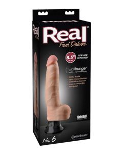 Real Feel Deluxe No. 6  8.5" Vibe Waterproof - Flesh