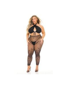 Pink Lipstick Gives You Hell Halter Bra, Pantyhose & G-String QN