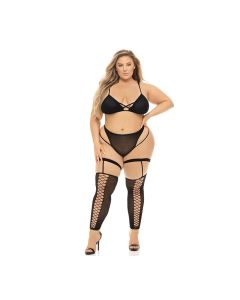 Pink Lipstick Want You Now Bra, Panty & Stockings QN