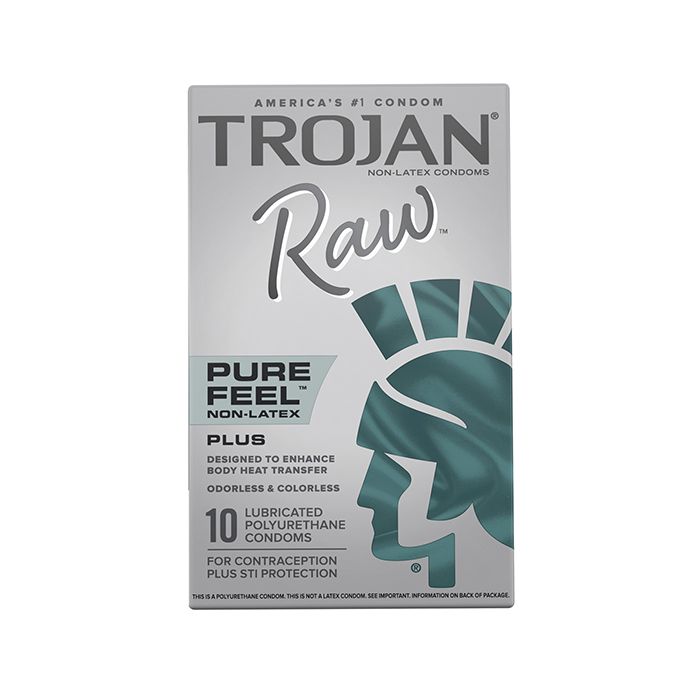 Trojan Raw Pure Feel Non-Latex Condoms - Pack of 10