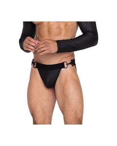 Master Jockstrap w/Hook & Ring Closure & Contoured Pouch Black