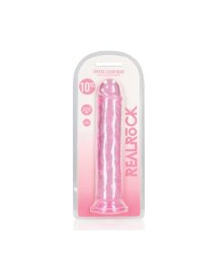Shots RealRock Realistic Clear Straight Dildo - Pink
