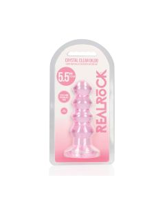 Shots RealRock Clear Curvy Dildo/Butt Plug - Pink