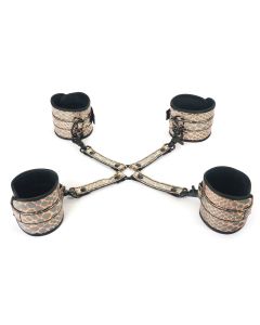 Spartacus Faux Leather Wrist & Ankle Restraints w/Hog Tie