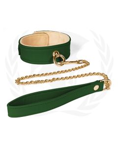 Spartacus Plush Lined PU Collar & Chained Leash