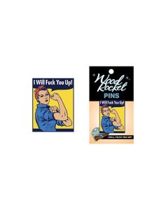 Wood Rocket I Will Fuck You Up! Pin - Multi Color