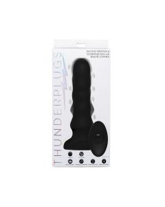 ThunderPlugs Silicone Vibrating & Squirming Plug w/Remote - Black