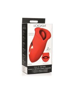 Shegasm Lickgasm Kiss + Tell Silicone Kissing & Vibrating Clitoral Stimulator - Red