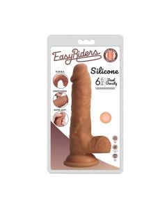 Curve Novelties Easy Rider Dual Density 6" Silicone Dong w/Balls - Light
