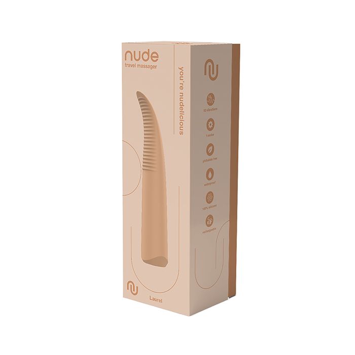 NUDE Laurel Rechargeable Travel Massager - Tan