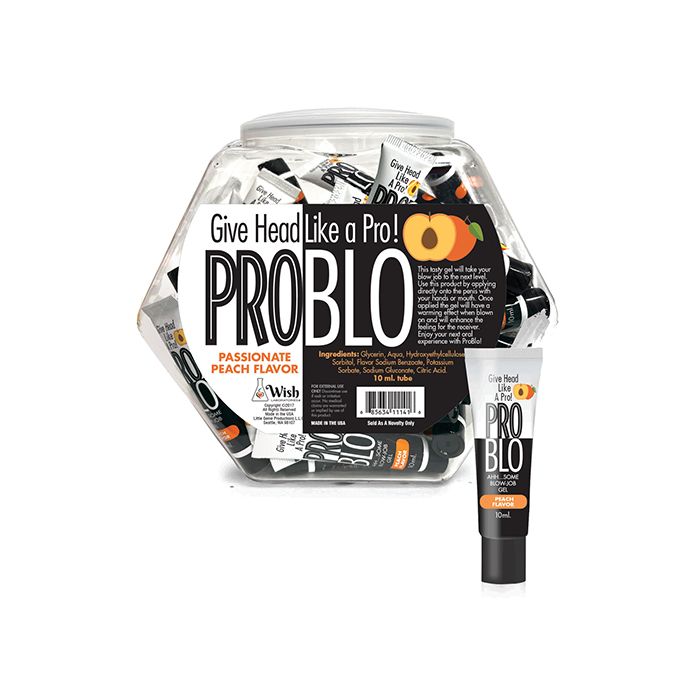 Pro Blo Oral Pleasure Gel 65 Pack Fishbowl - 10ml Peach