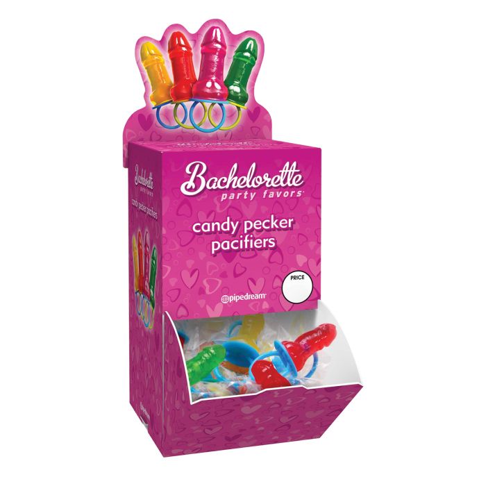 Bachelorette Party Favors Candy Pecker Pacifier Ring - Bowl of 48